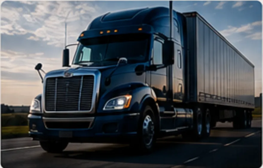 An owner-operator's truck on the highway
